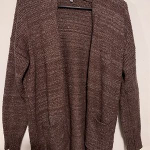 Burgundy knit cardigan